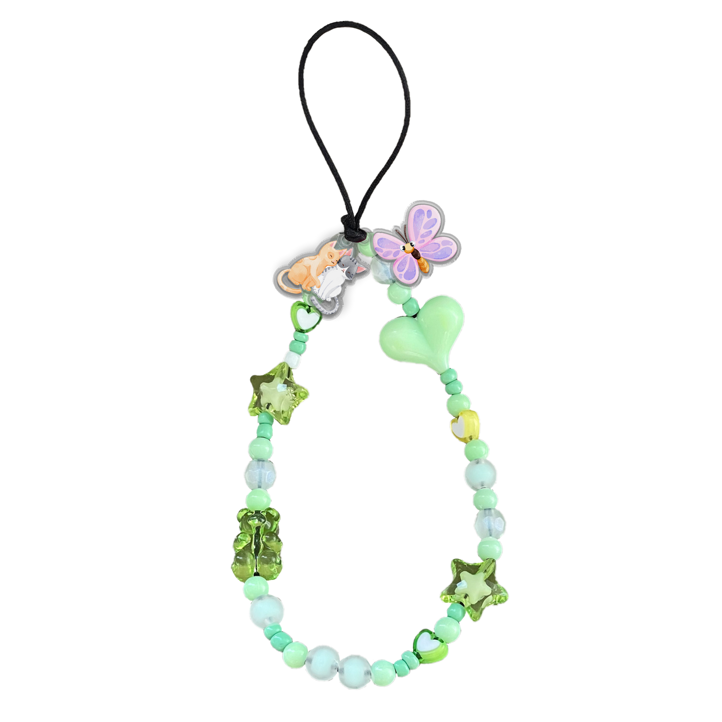 Beaded Strap with Acrylic Charm - Adorable Animal