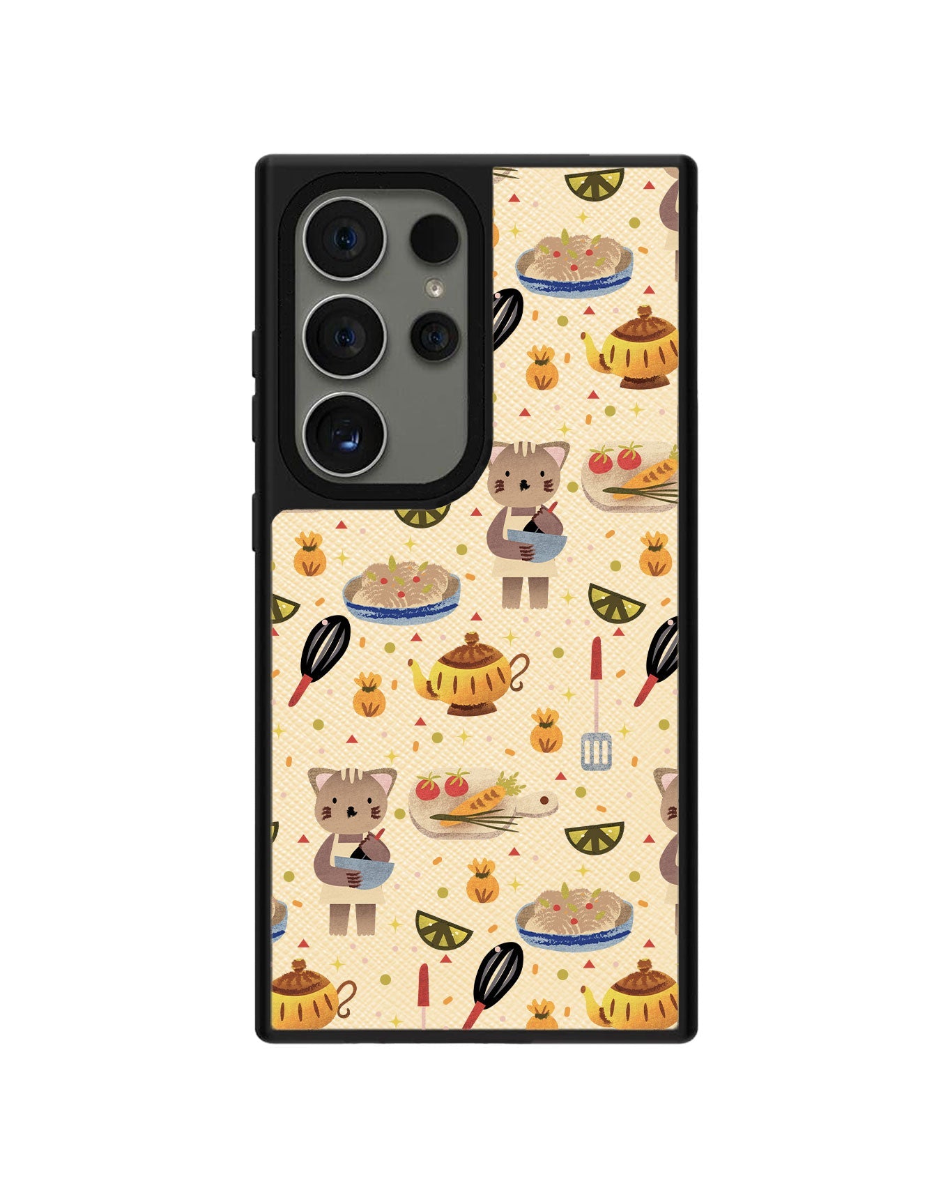 Android Leather Grip - Cooking Cat