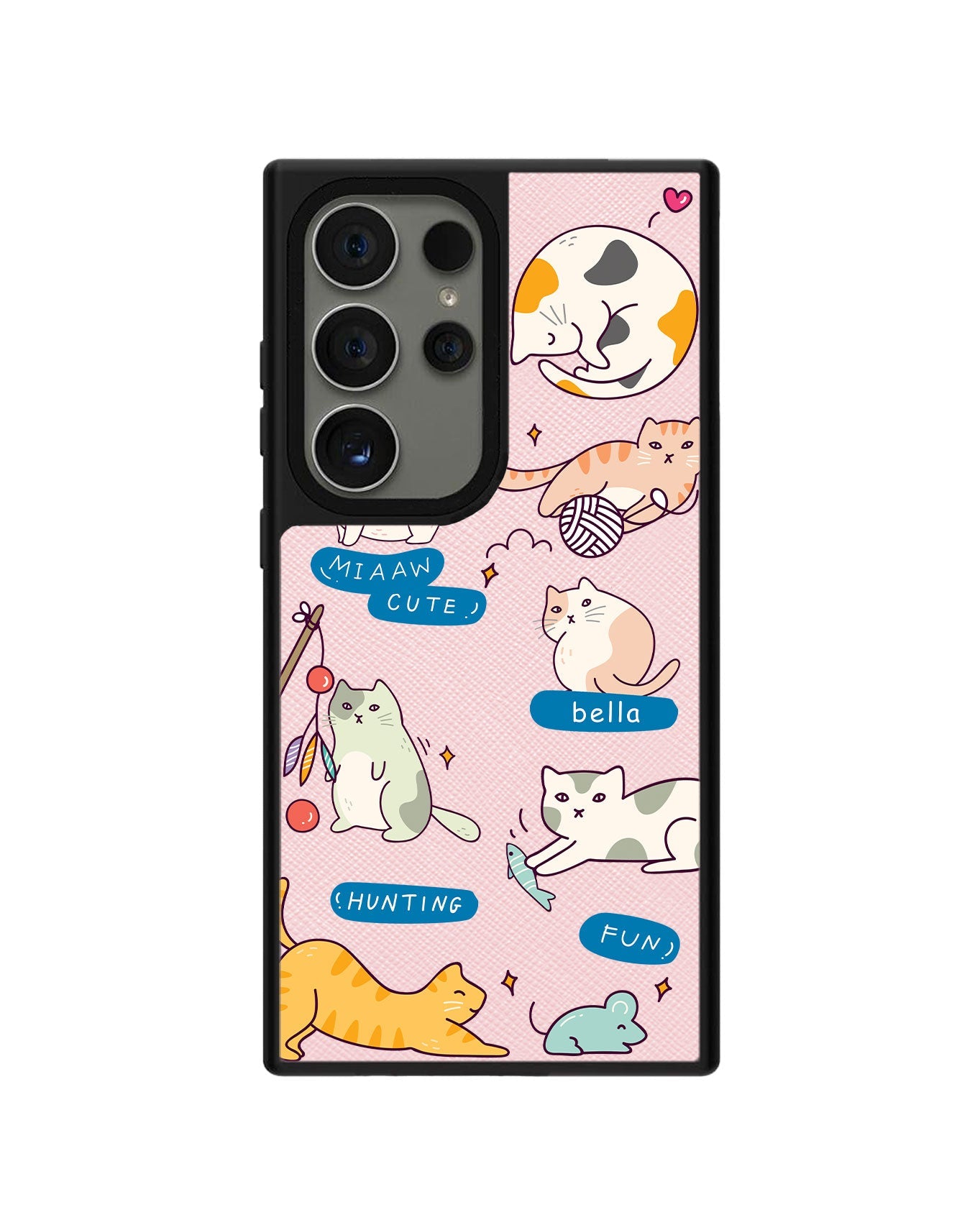 Android Leather Grip - Playful Cat 2.0