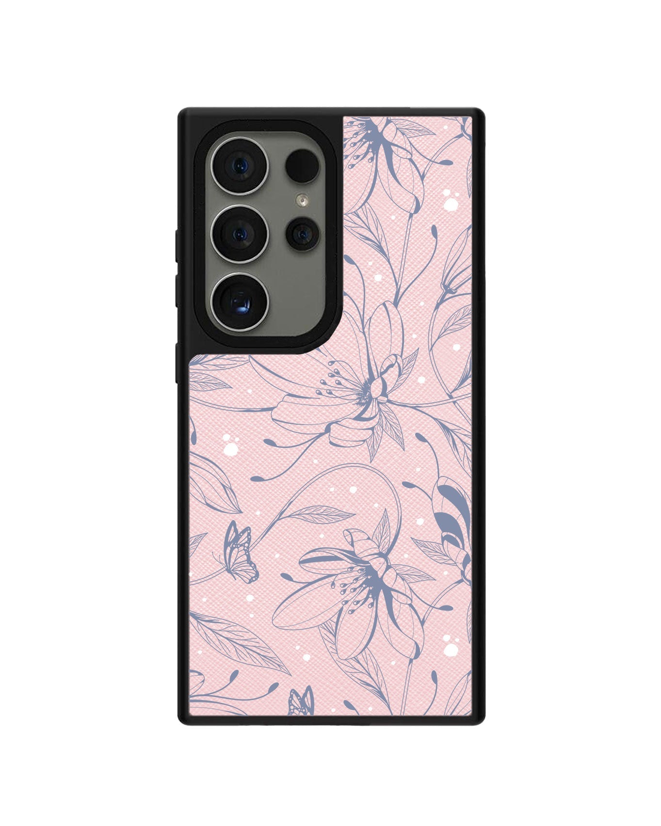 Android Leather Grip - Sketchy Flower & Butterfly 2.0