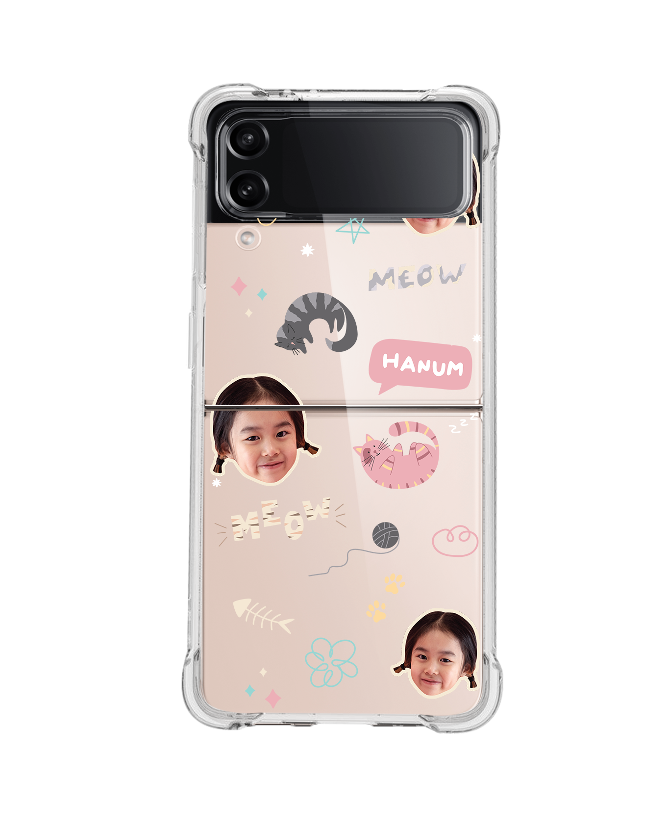 Android Flip / Fold Rearguard Hybrid - Face Grid Kitty