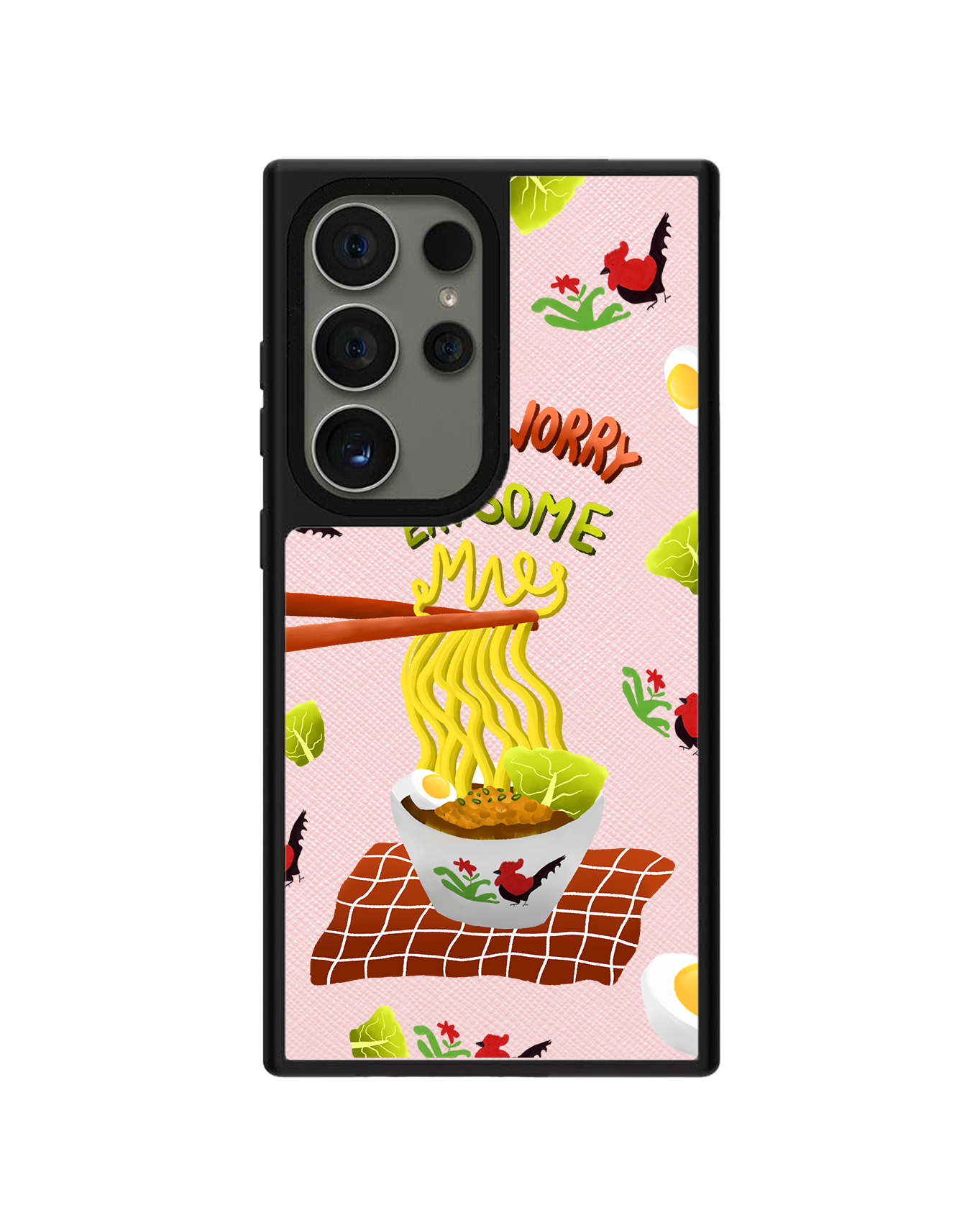 Android Leather Grip - Go Eat Some Mie