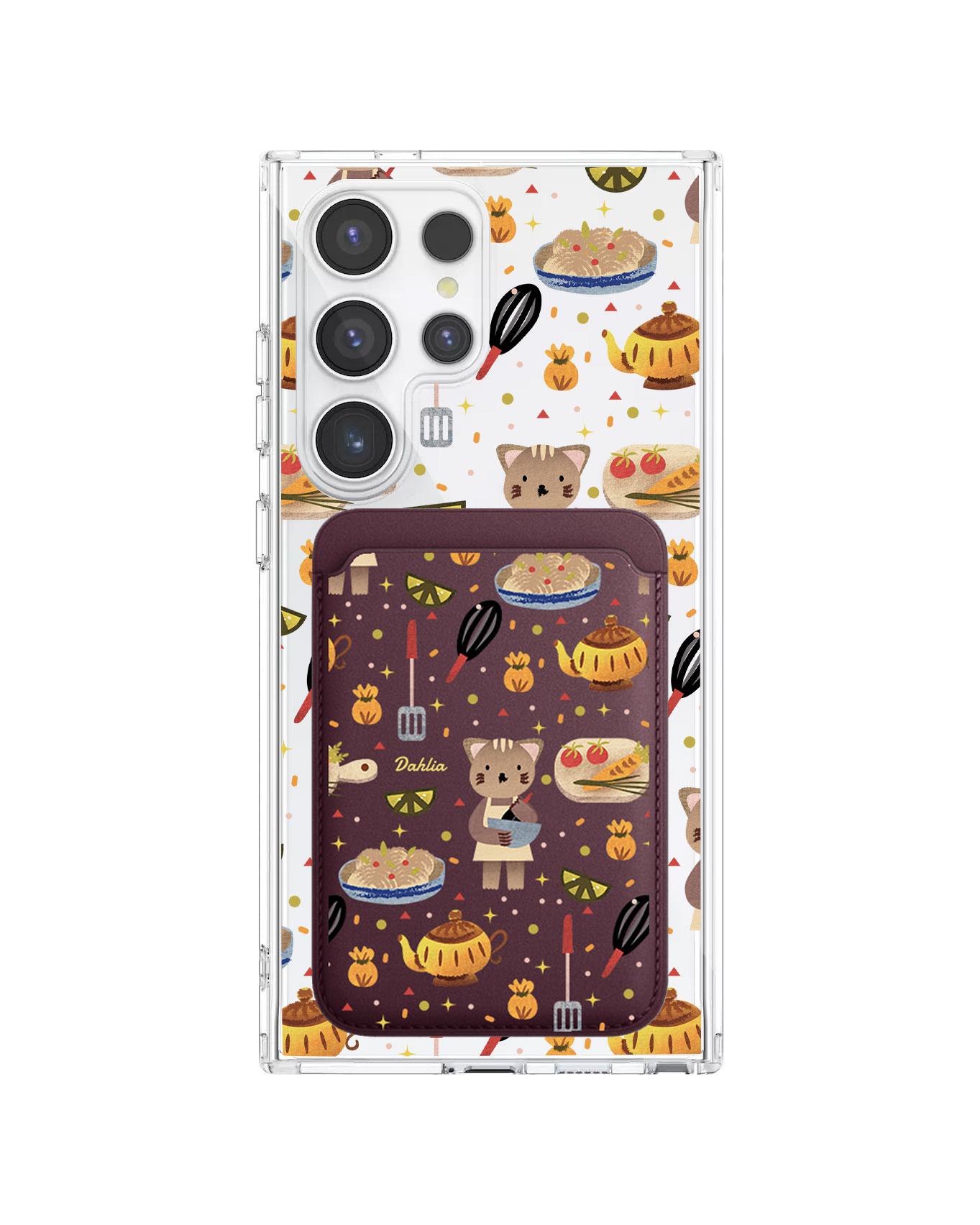 Android Magnetic Wallet Case - Cooking Cat