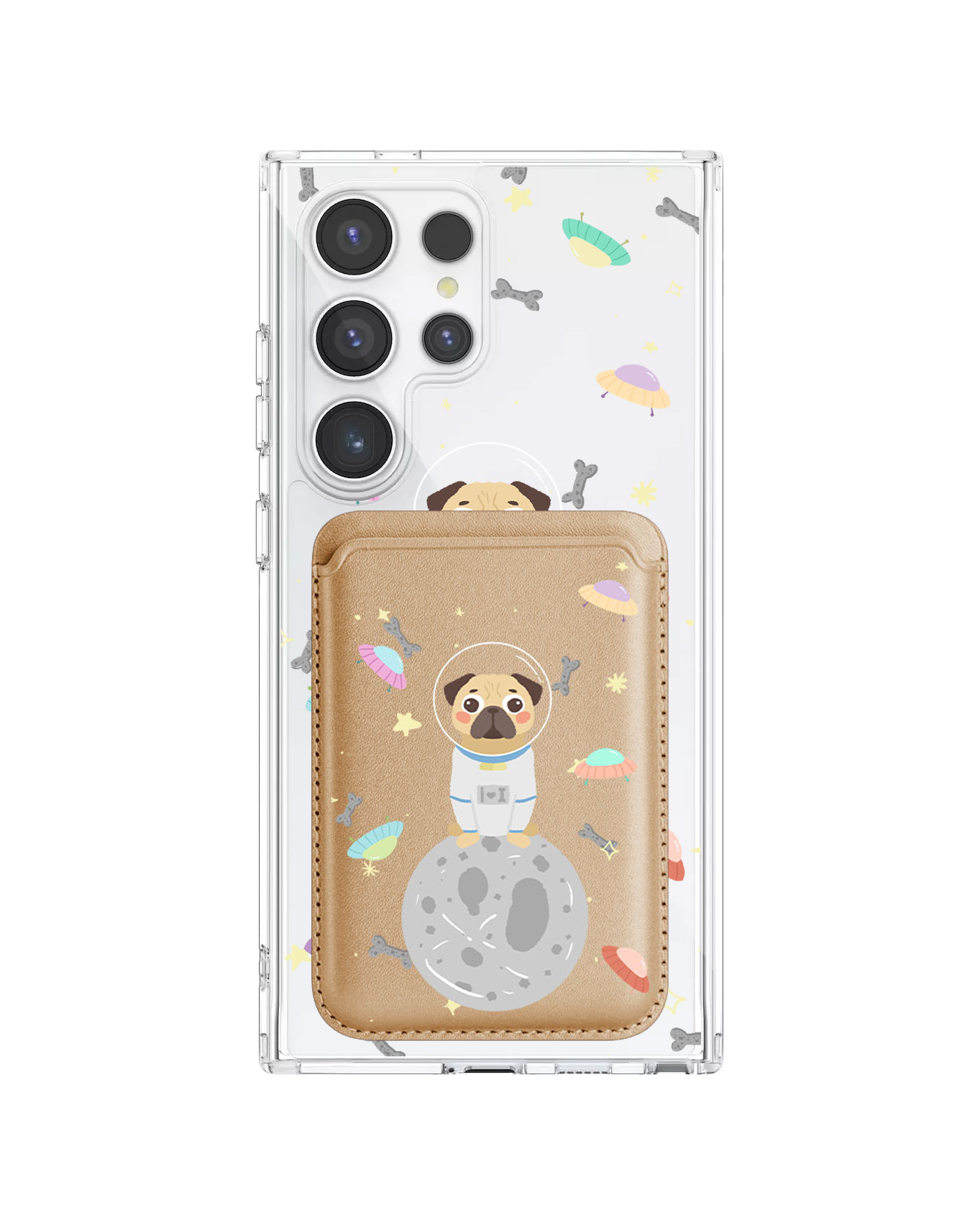 เคสกระเป๋าสตางค์แม่เหล็กสำหรับ Android - Pugstronaut