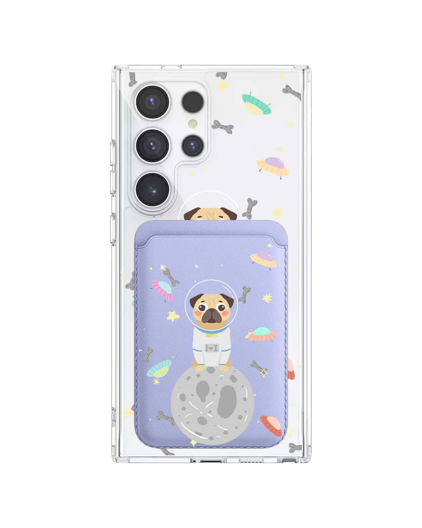 เคสกระเป๋าสตางค์แม่เหล็กสำหรับ Android - Pugstronaut