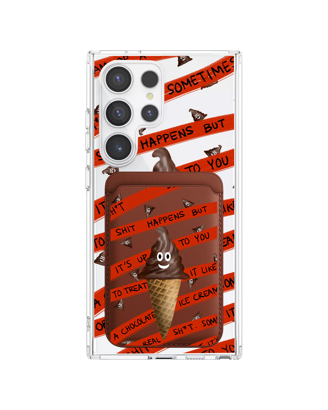 Android Magnetic Wallet Case - Oh.. Sh*t Happen!