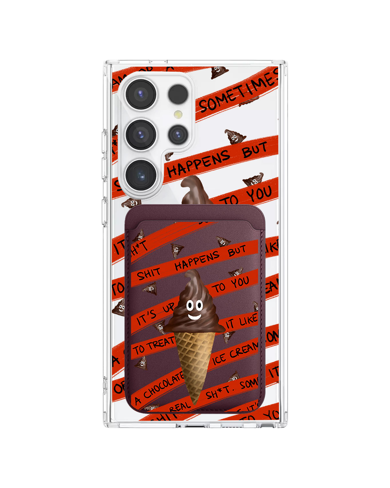 Android Magnetic Wallet Case - Oh.. Sh*t Happen!