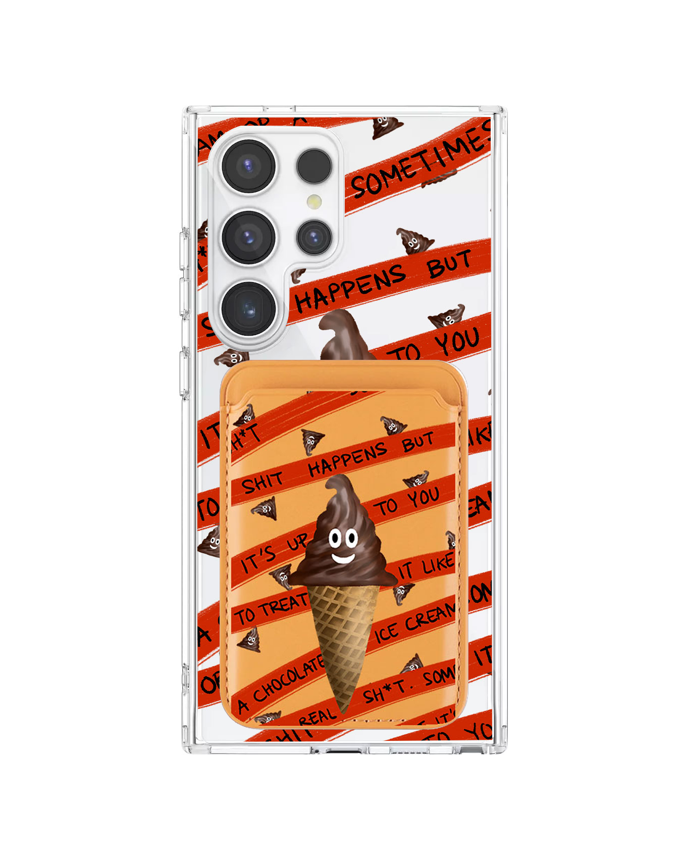 Android Magnetic Wallet Case - Oh.. Sh*t Happen!