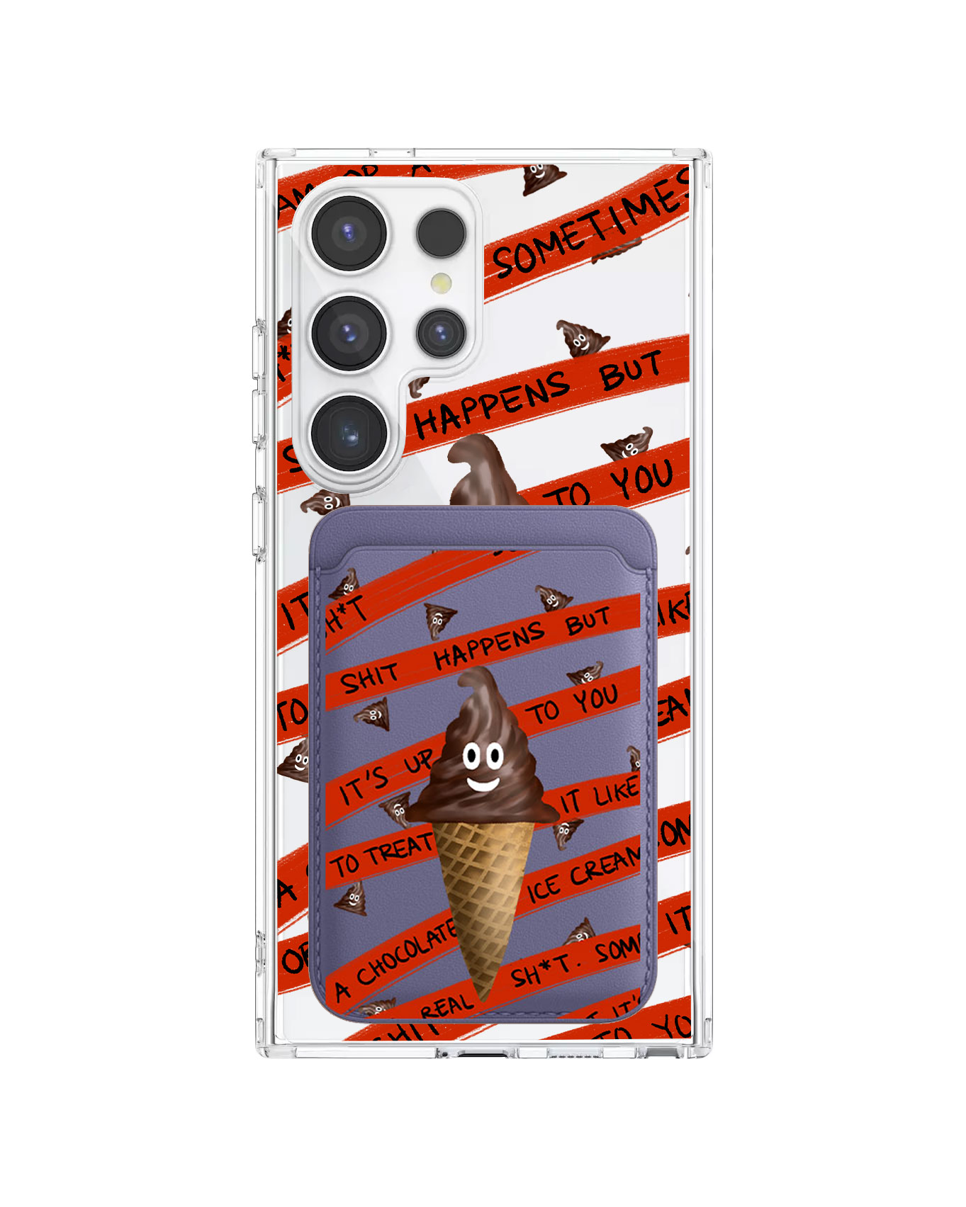 Android Magnetic Wallet Case - Oh.. Sh*t Happen!