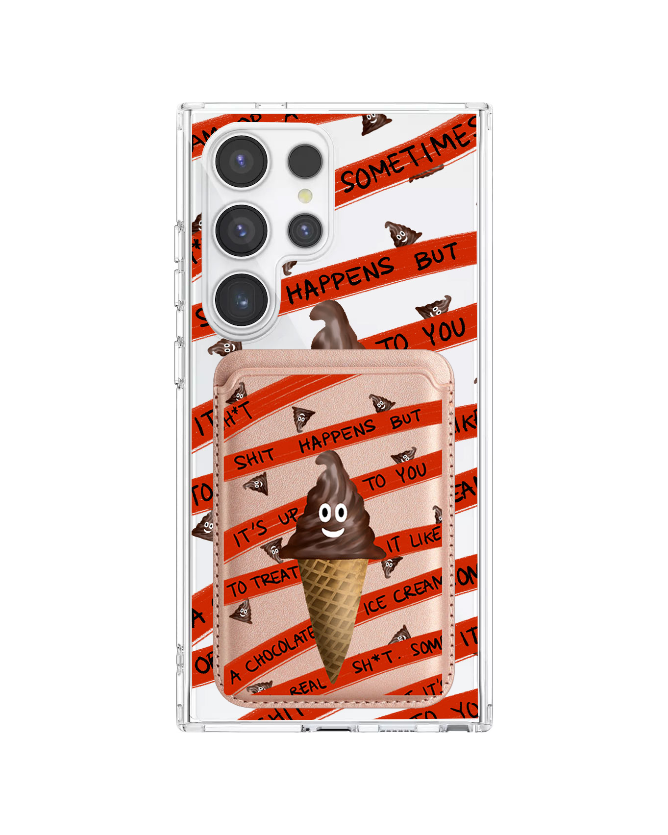 Android Magnetic Wallet Case - Oh.. Sh*t Happen!