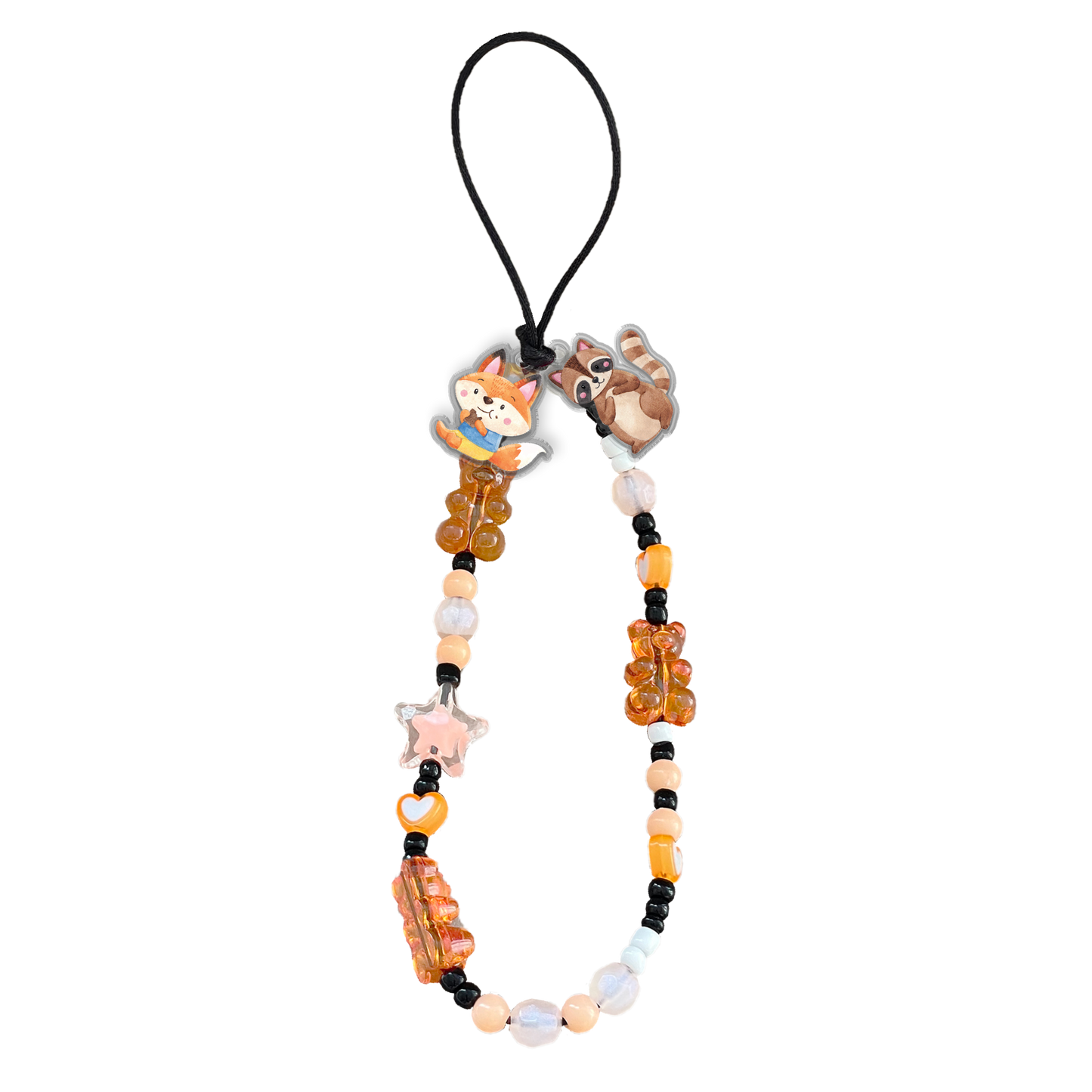 Beaded Strap with Acrylic Charm - Autumn Animal