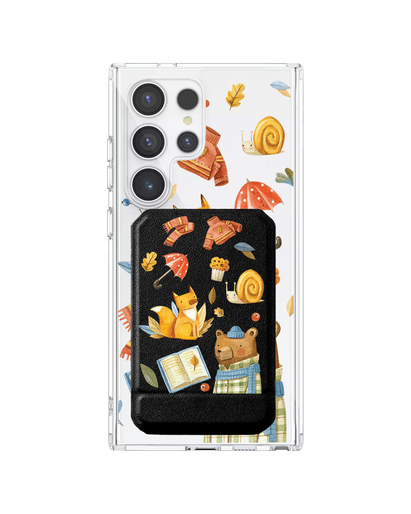 Android Magnetic Multifold Wallet - Bear & Fox