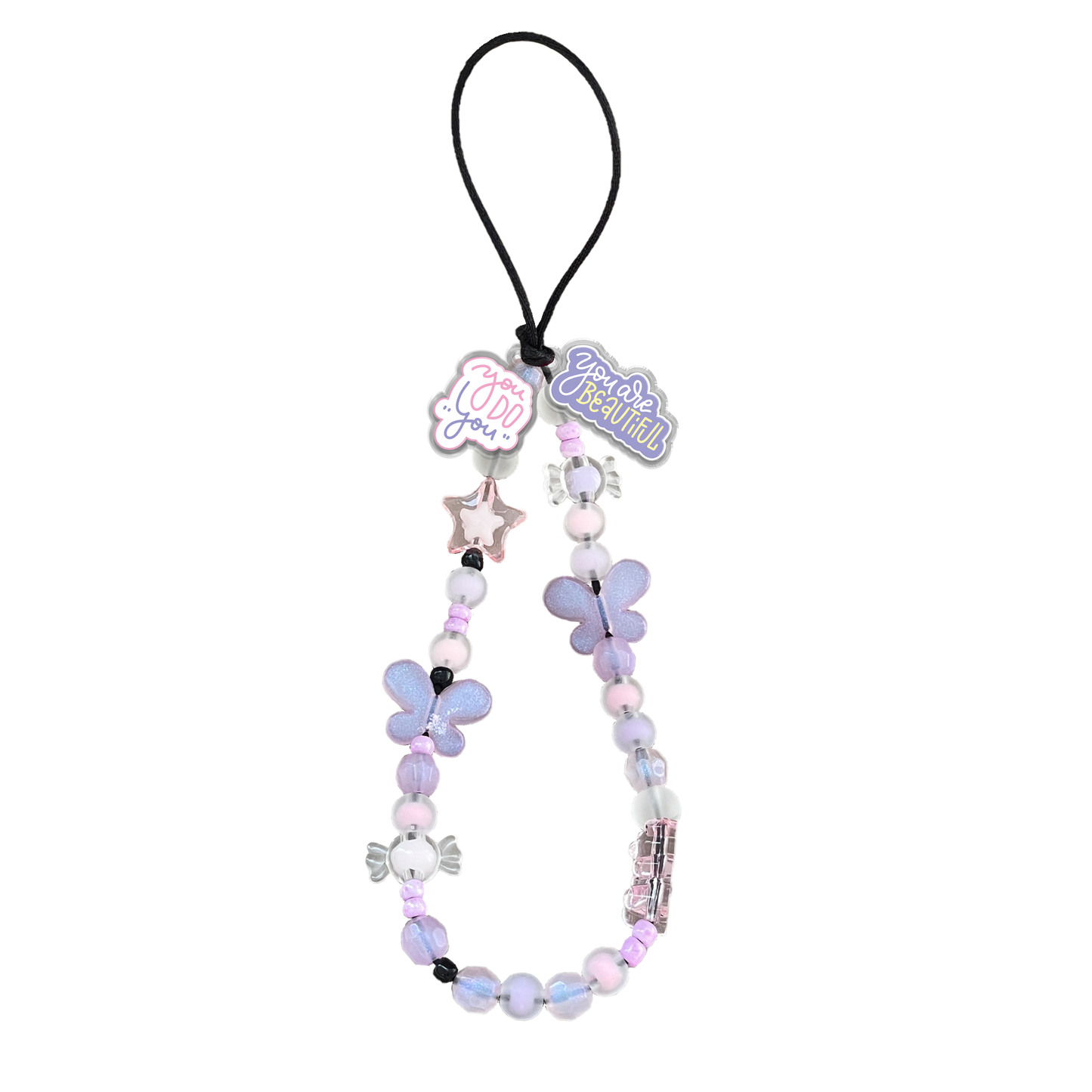 Beaded Strap with Acrylic Charm - Be Yourself