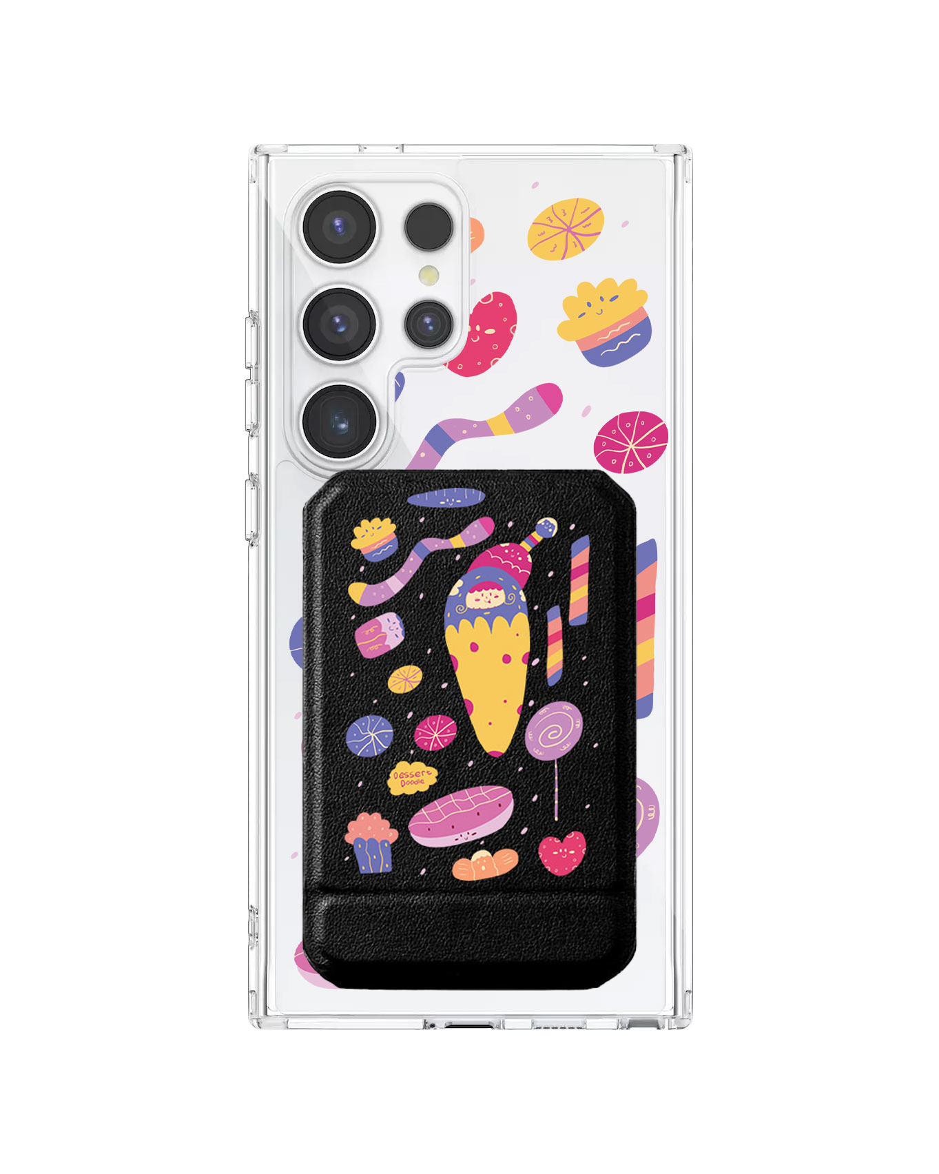 Android Magnetic Multifold Wallet - Dessert Doodle