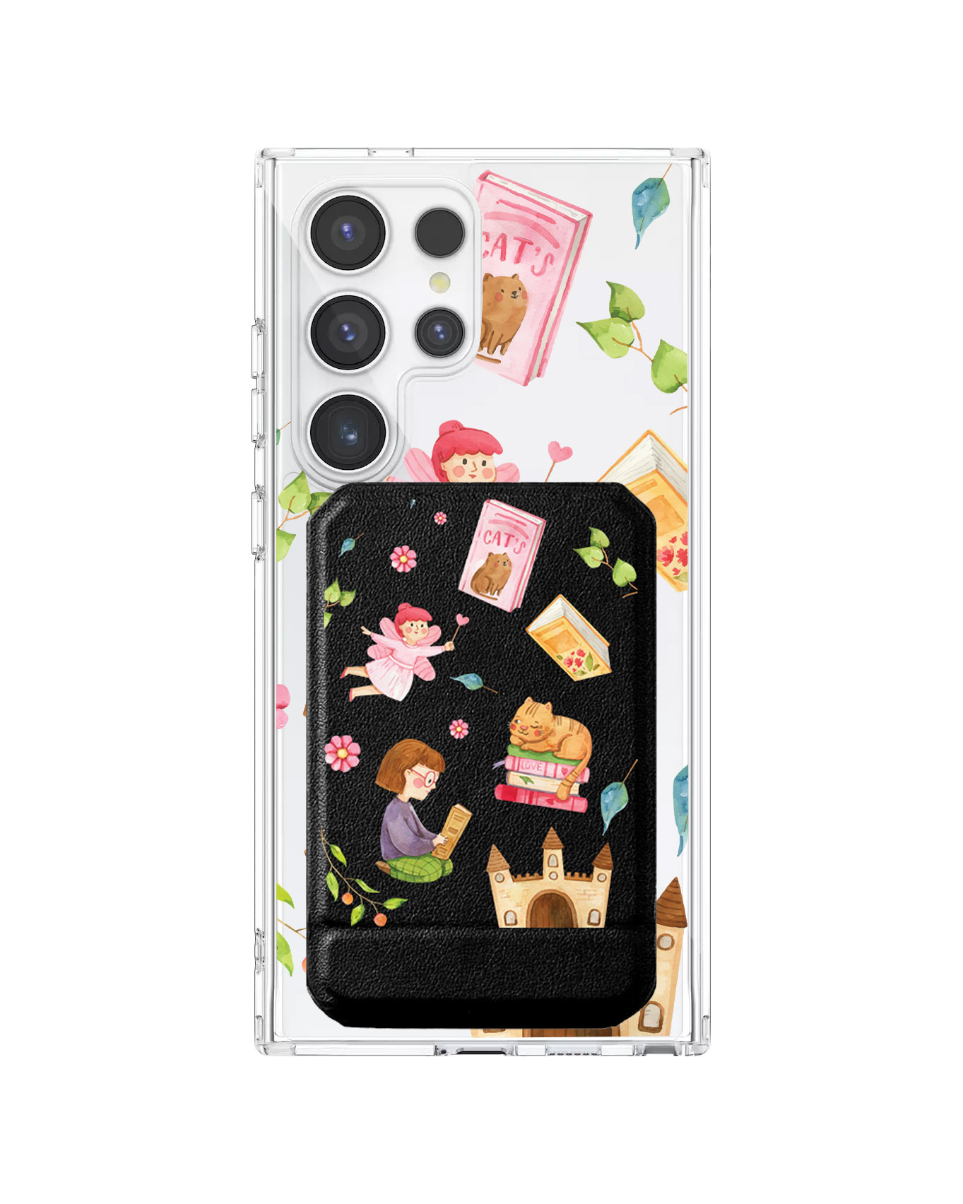 Android Magnetic Multifold Wallet - Fairy Cat