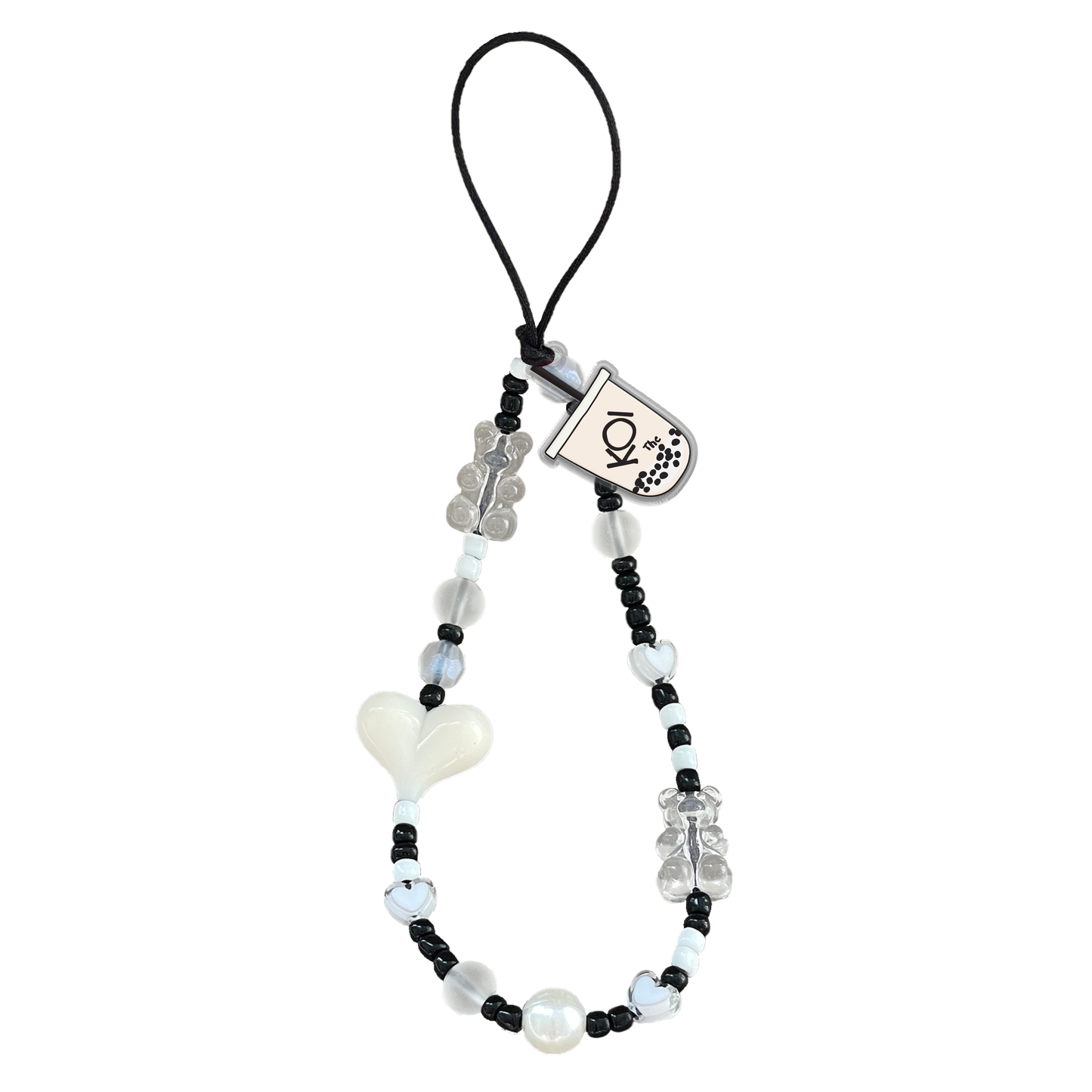 Beaded Strap with Acrylic Charm - Boba