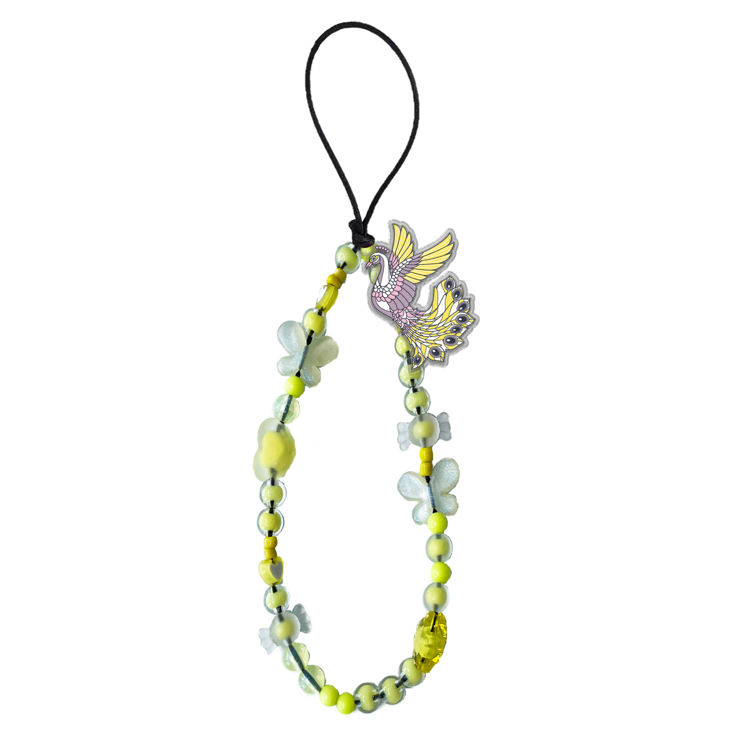 Beaded Strap with Acrylic Charm - Bird of Paradise 4.0