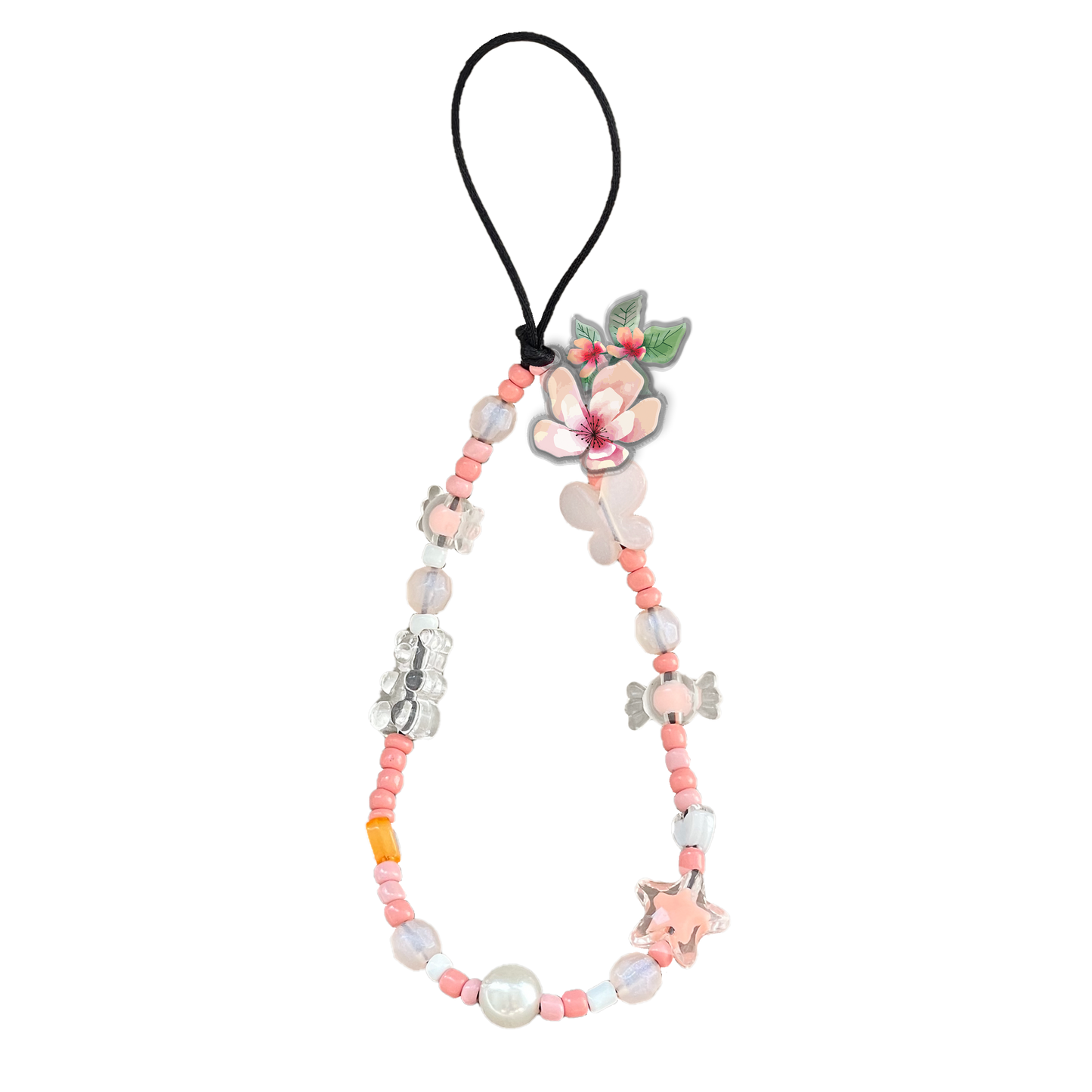Beaded Strap with Acrylic Charm - Botanical Garden 5.0