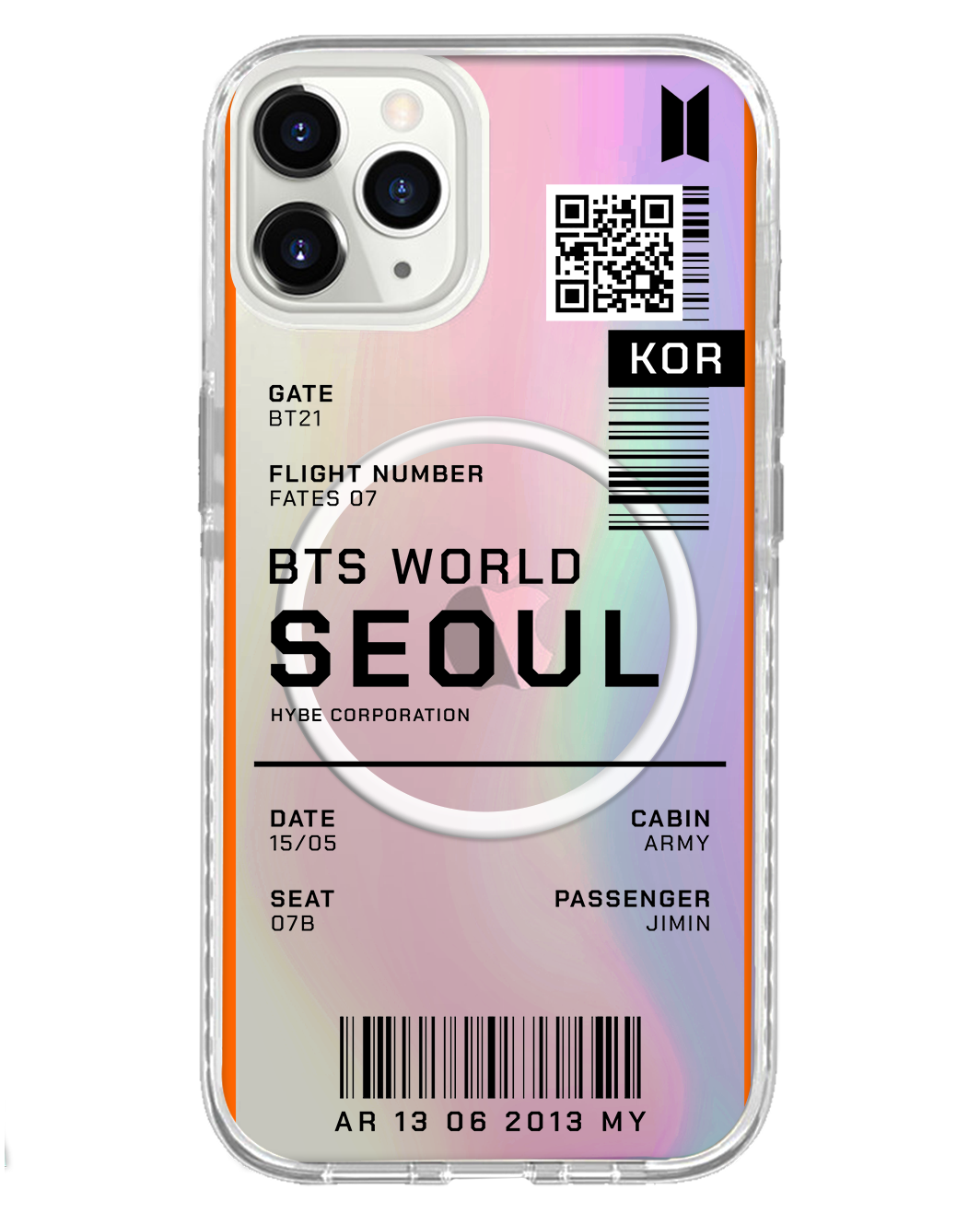 تذكرة BTS World - غطاء خلفي لهاتف iPhone Holo