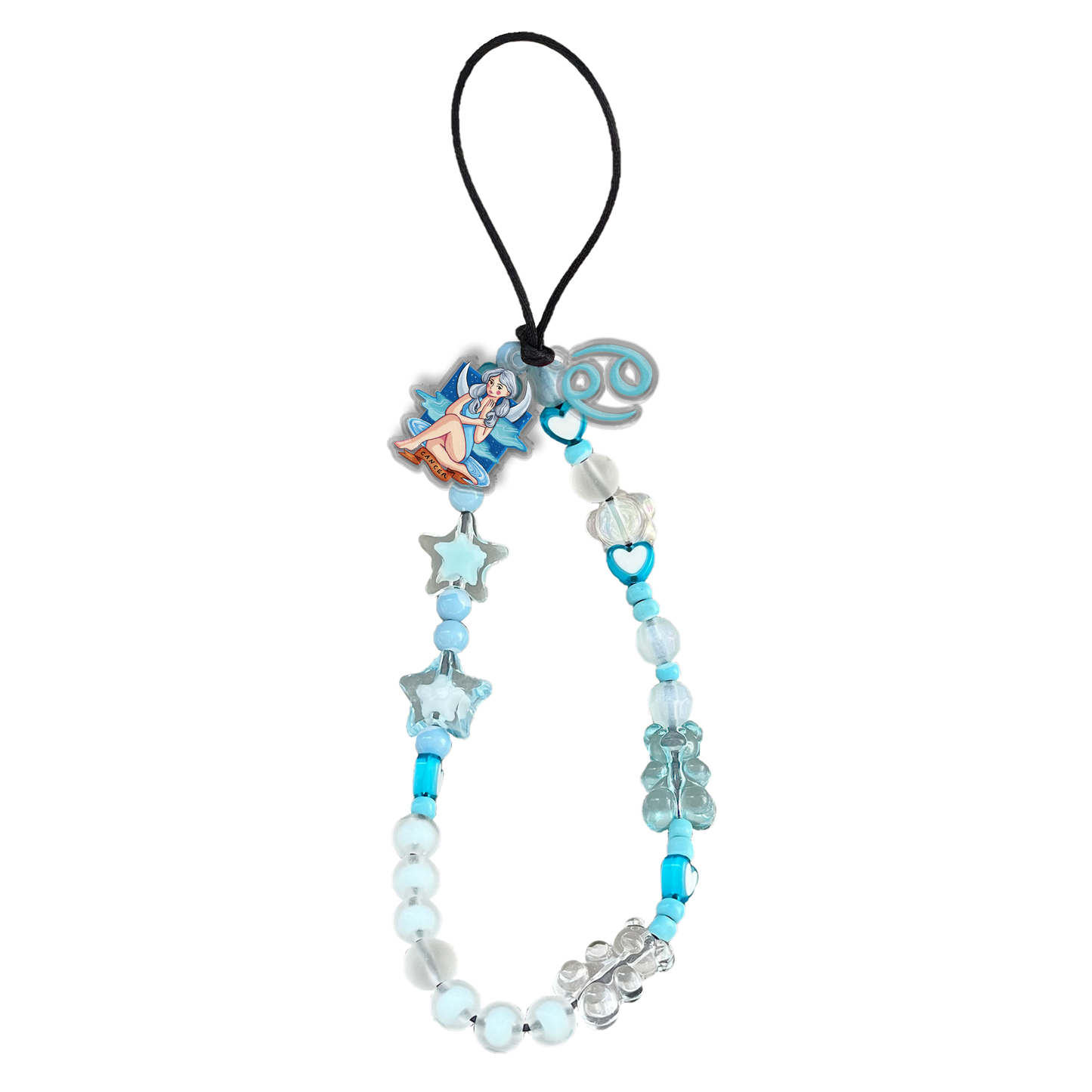 Beaded Strap with Acrylic Charm - Cancer