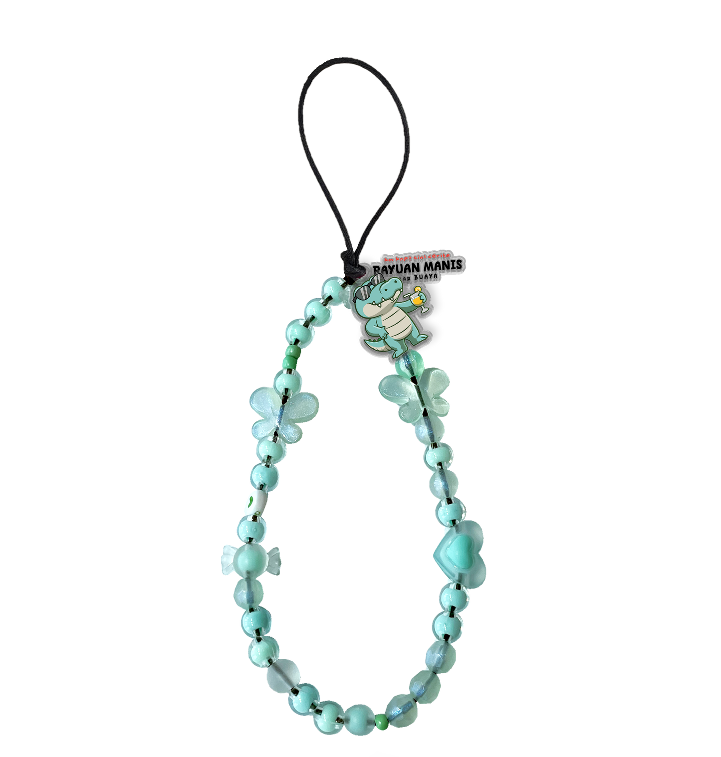 Beaded Strap with Acrylic Charm - Cap Buaya
