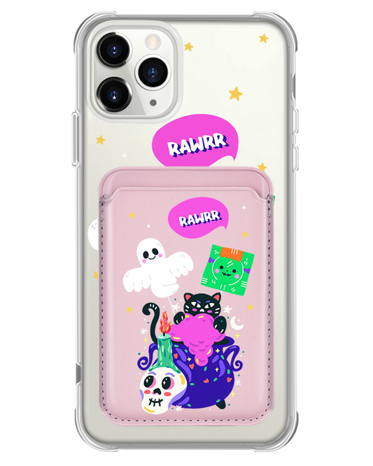 حافظة محفظة مغناطيسية للآيفون - قطة الوحش