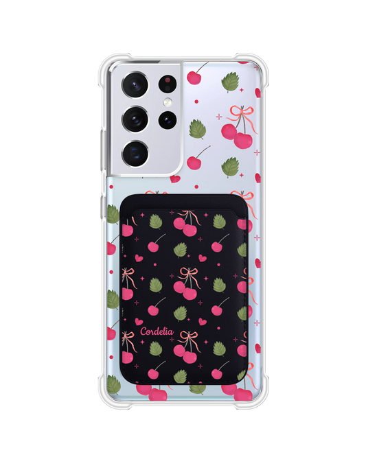 Android Magnetic Wallet Case - Coquette Cherry