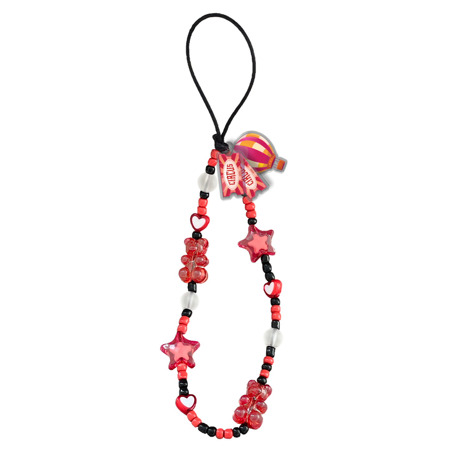 Beaded Strap with Acrylic Charm - Circus