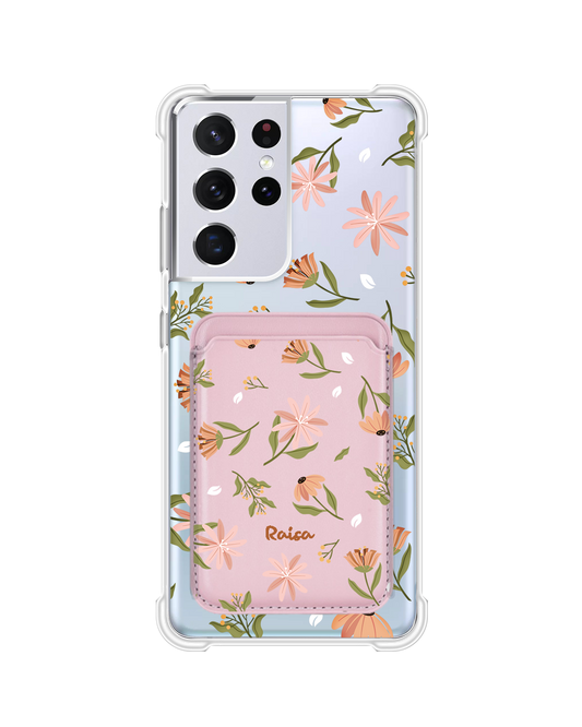 Android Magnetic Wallet Case - Cosmos Flower