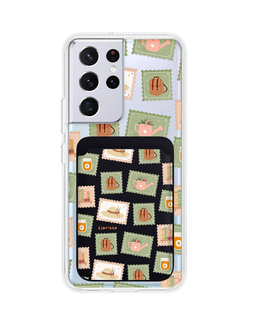 Android Magnetic Wallet Case - Cottagecore Stamps