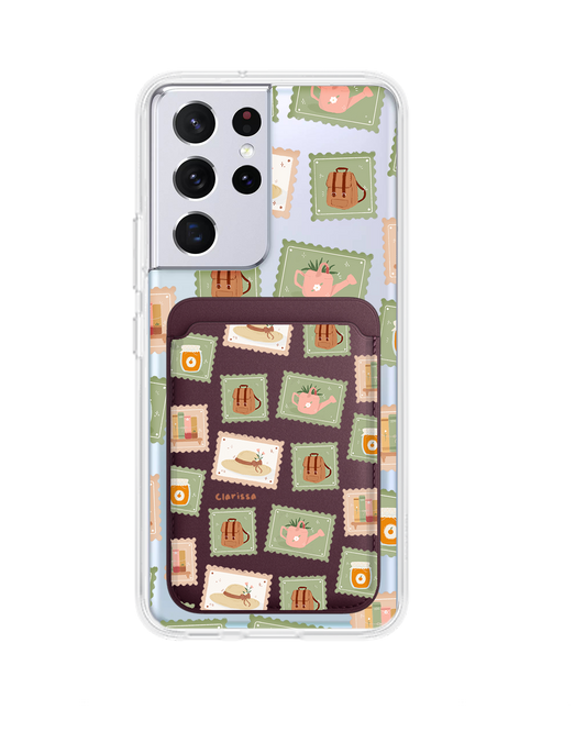 Android Magnetic Wallet Case - Cottagecore Stamps