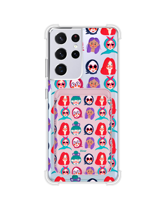 Android Magnetic Wallet Case - Cute Sweety Faces