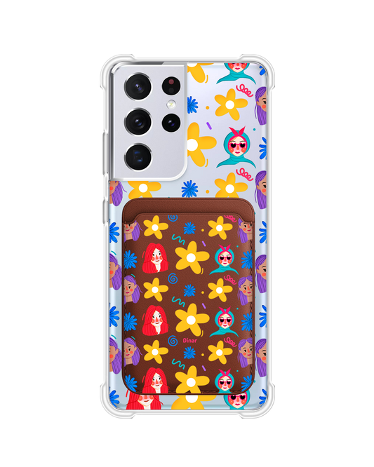 Android Magnetic Wallet Case - Daisy Faces