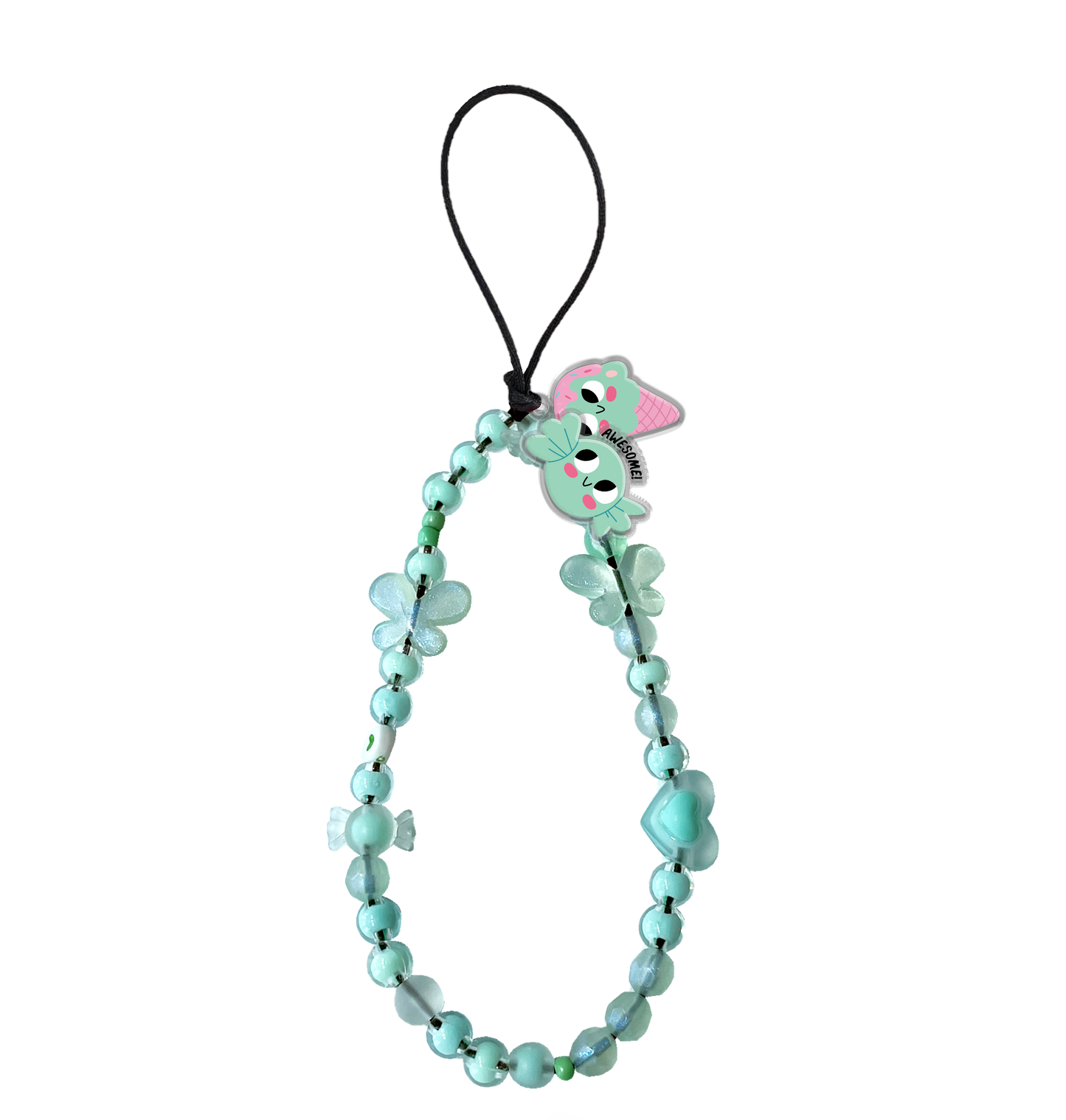 Beaded Strap with Acrylic Charm - Dessert Party