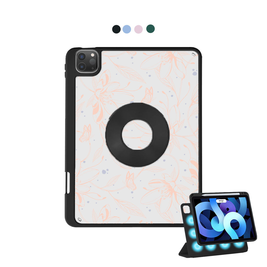 iPad Detachable Flip Cover - Sketchy Flower & Butterfly 1.0