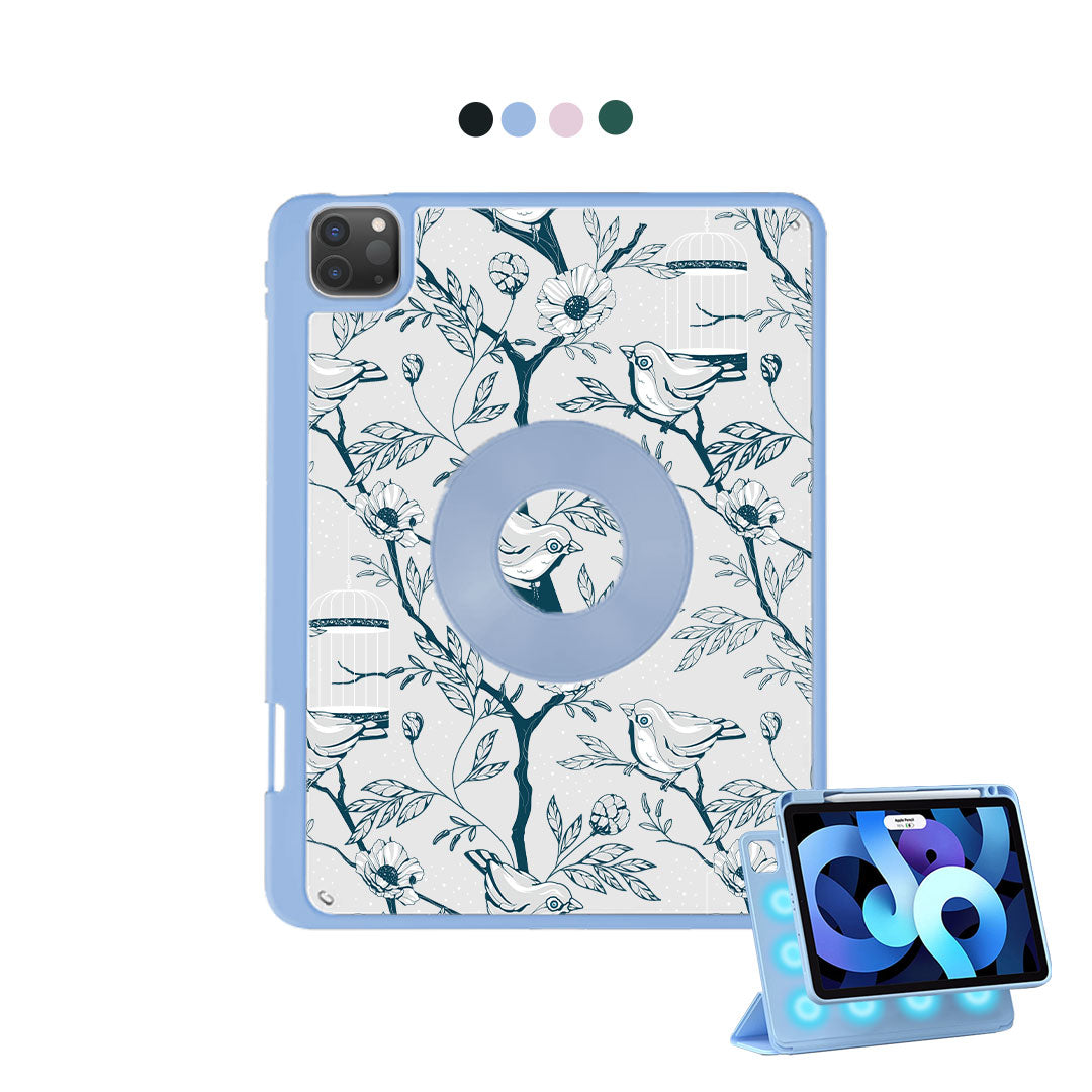 iPad Detachable Flip Cover - Lovebird Monochrome
