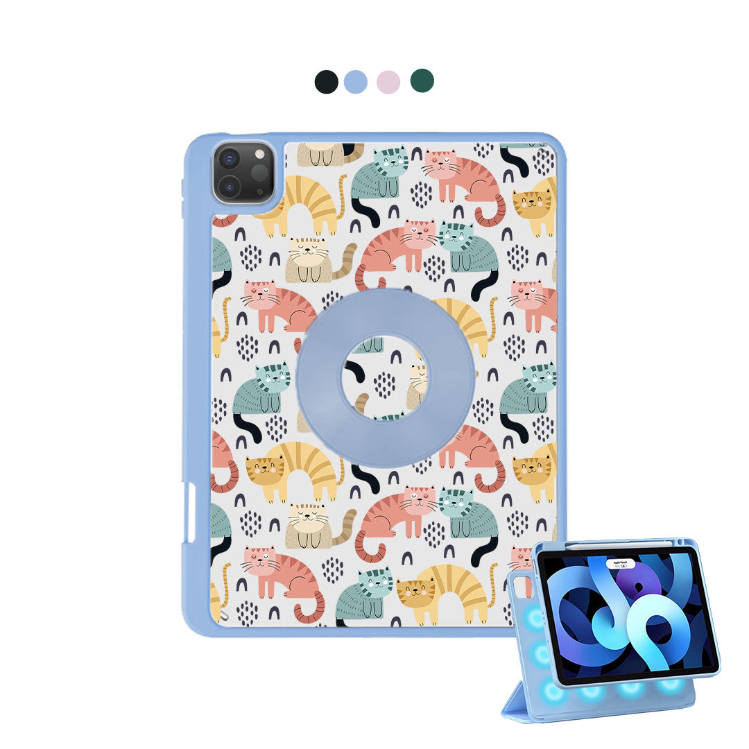 غطاء قابل للفصل لجهاز iPad - Rainbow Meow