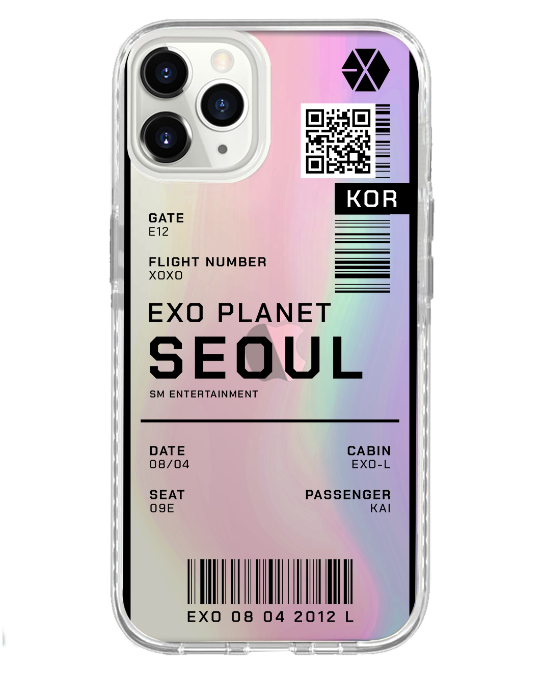 تذكرة EXO Planet - غطاء خلفي لهاتف iPhone Holo