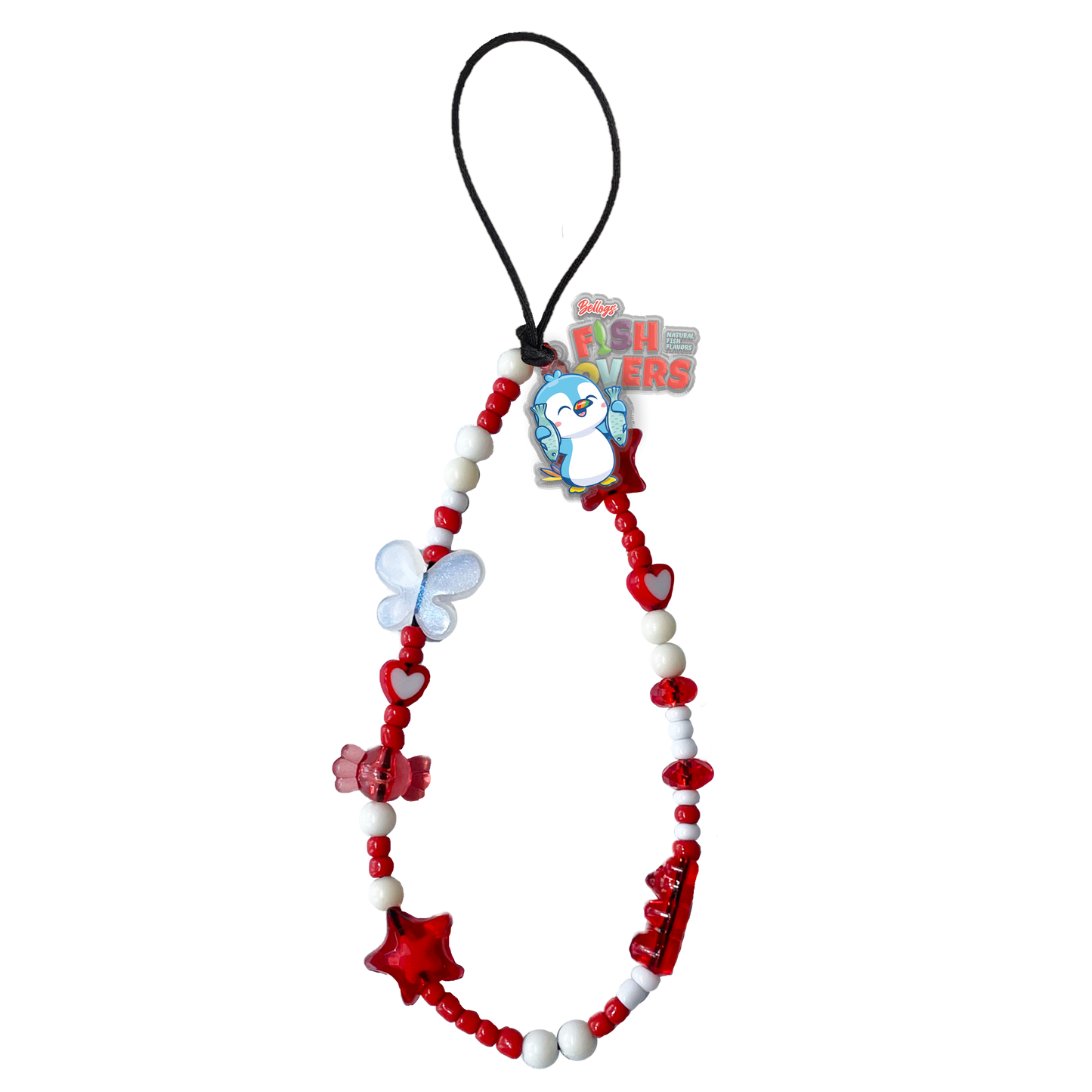 Beaded Strap with Acrylic Charm - Fish Lovers