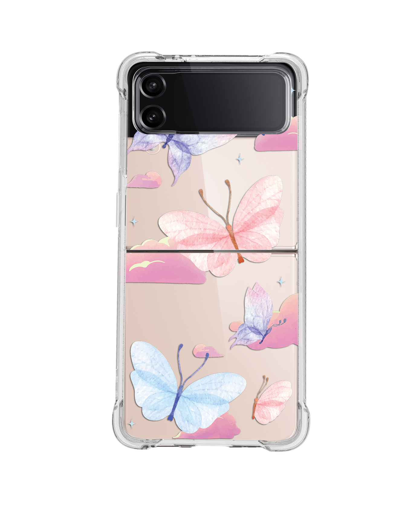 Android Flip / Fold Rearguard Hybrid - Butterfly & Clouds