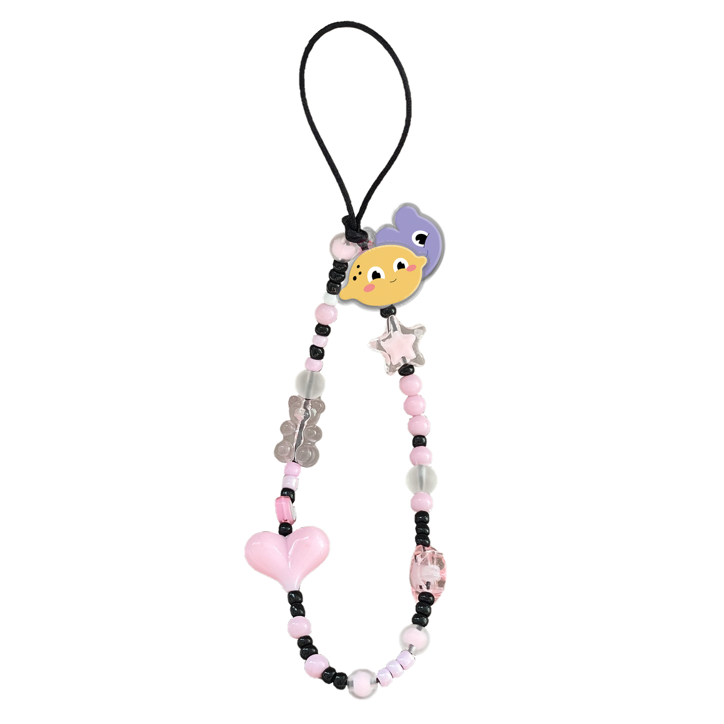 Beaded Strap with Acrylic Charm - Garden Party