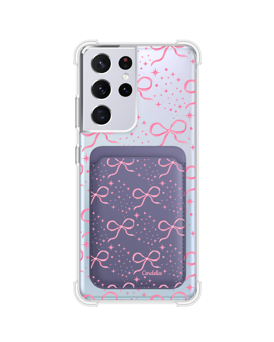 Android Magnetic Wallet Case - Coquette Glittery Bow