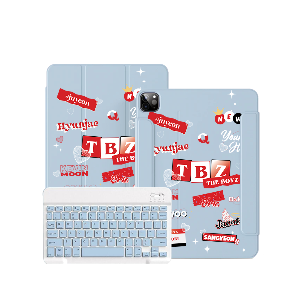 ฝาพับคีย์บอร์ดไร้สายสำหรับ iPad / Android - The Boyz Members