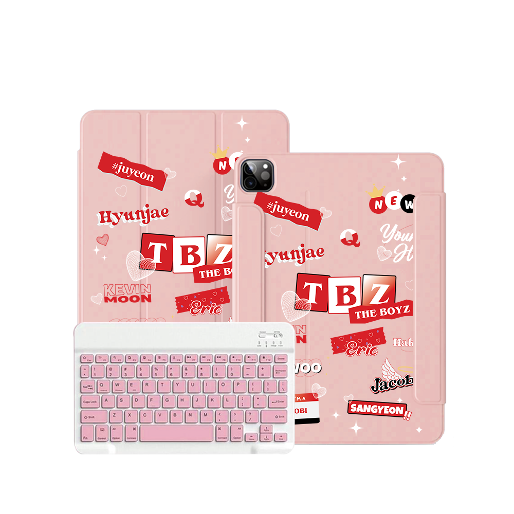 ฝาพับคีย์บอร์ดไร้สายสำหรับ iPad / Android - The Boyz Members