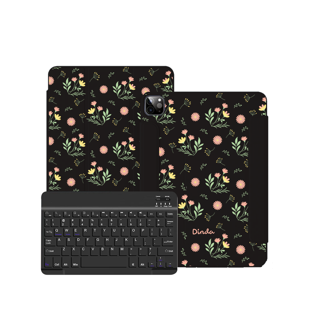 غطاء قابل للطي بلوحة مفاتيح لاسلكية لأجهزة iPad / Android Tab - لون الهندباء