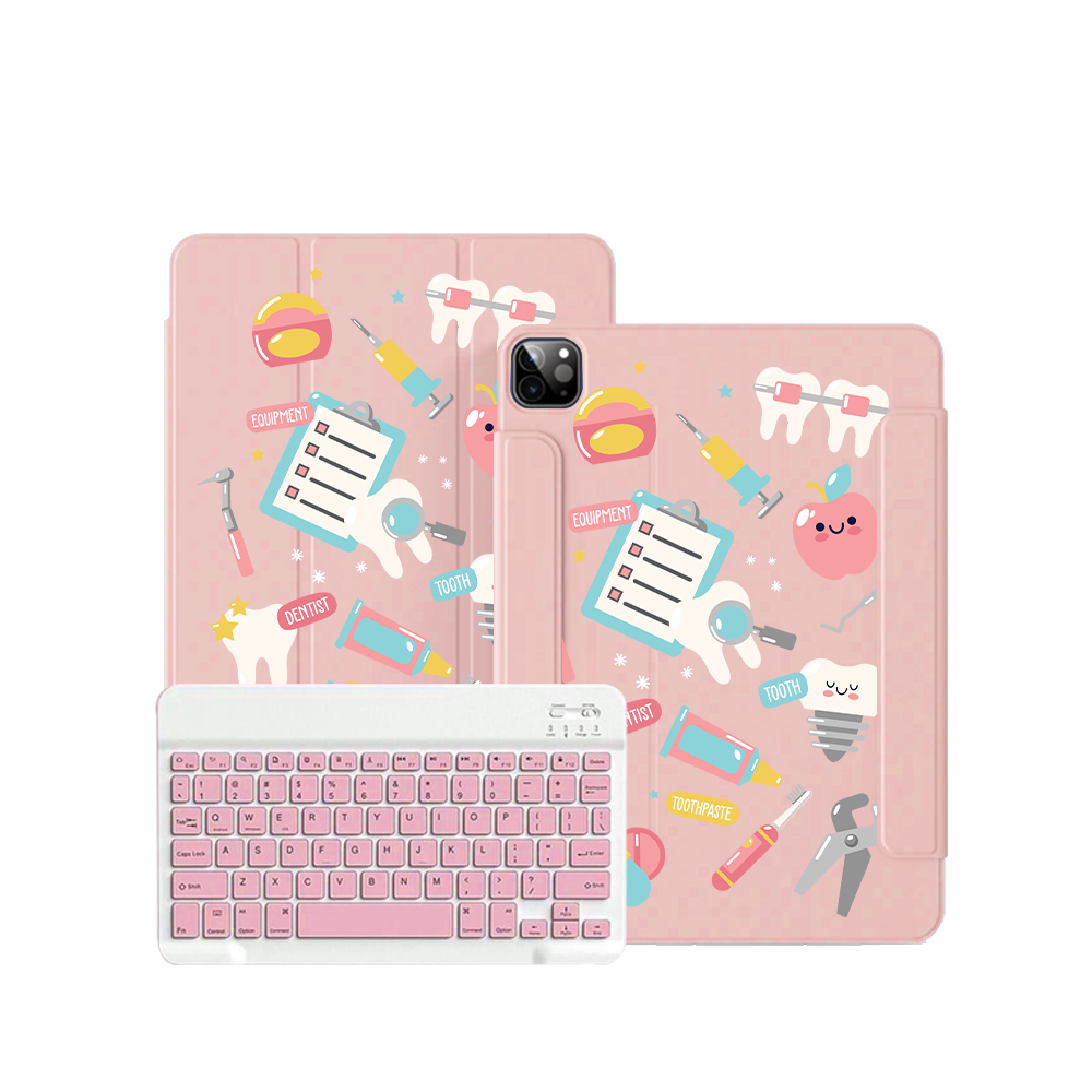ฝาพับคีย์บอร์ดไร้สายสำหรับ iPad / Android - ทันตแพทย์