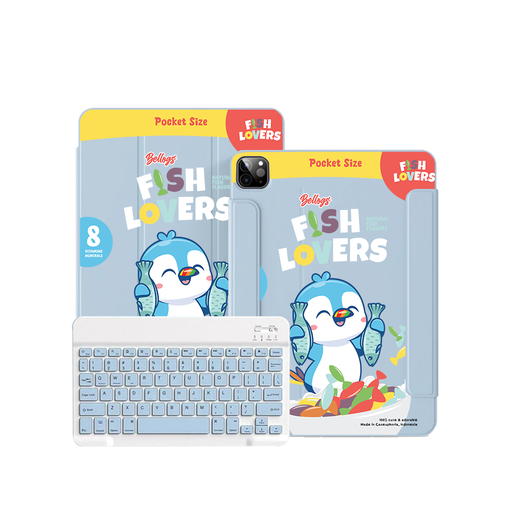 ฝาพับคีย์บอร์ดไร้สายสำหรับ iPad / Android Tab - Fish Lovers