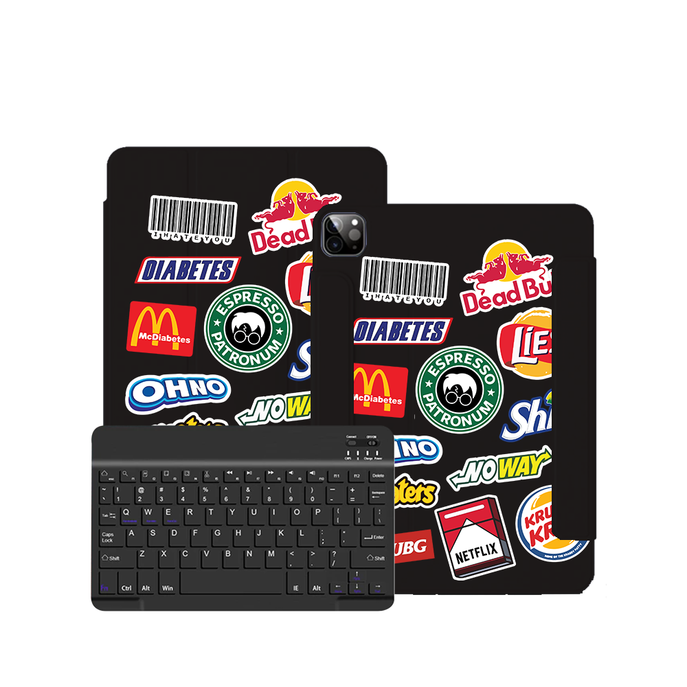 ฝาพับคีย์บอร์ดไร้สายสำหรับ iPad / Android - Food Parody
