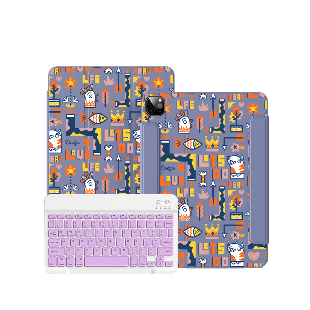 ฝาพับคีย์บอร์ดไร้สายสำหรับ iPad / Android - Life in Colour