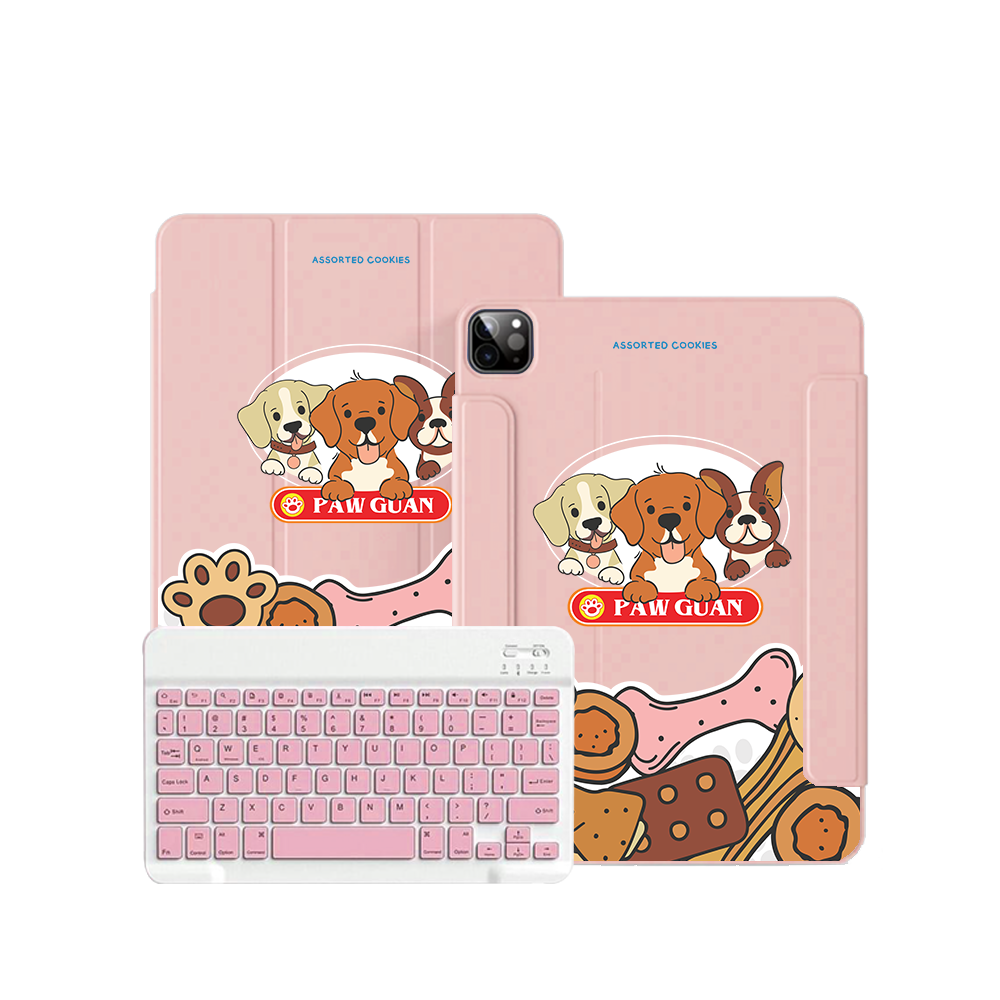 ฝาพับคีย์บอร์ดไร้สายสำหรับ iPad / Android Tab - Paw Guan Dog